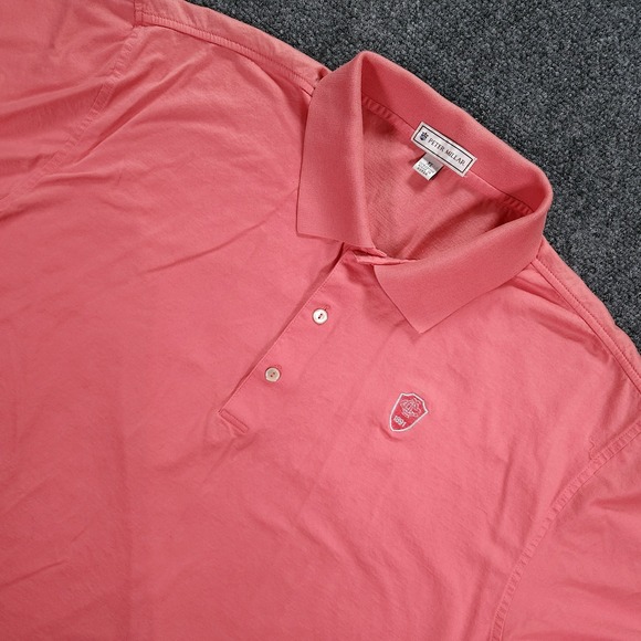 Peter Millar Other - Peter Millar Polo Shirt Mens XL Pink Red Excellent Golf Course Logo Short Sleeve